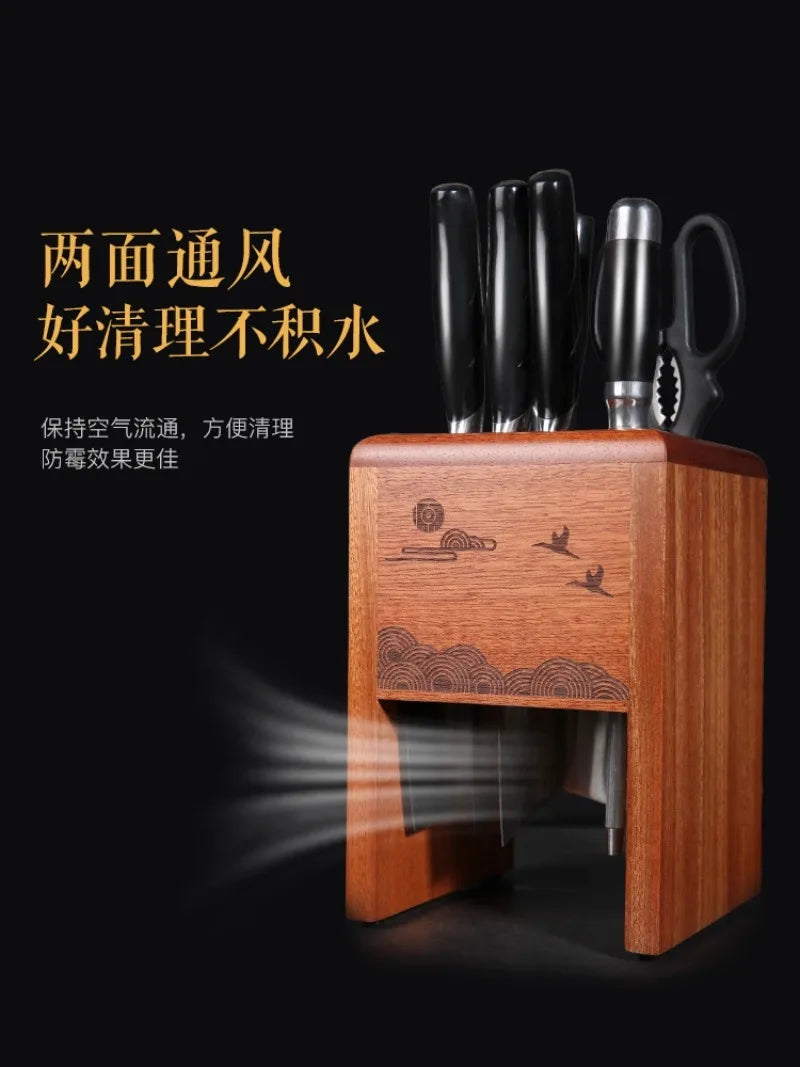 Thickened Wood Chef Kitchen Knife Stand Large Stable Home Knife Block Storage Accessorie Restaurant Bar Knife Holder Organizer