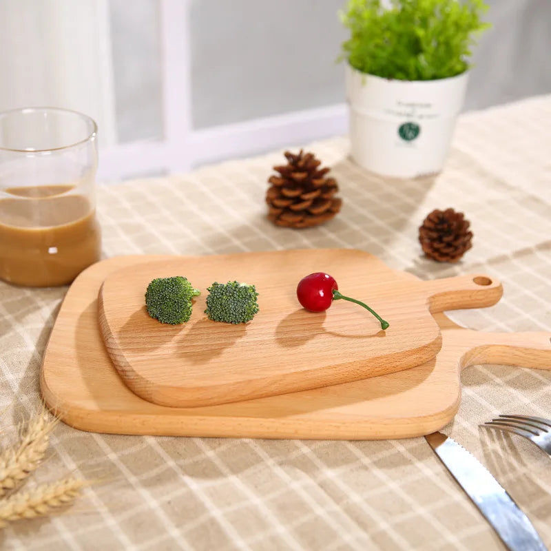 Quality Kitchen Wooden Chopping Blocks Beech Walnut Cutting Board Pizza Bread Fruit Sushi Tray Hangable Non-slip Kitchen Tools