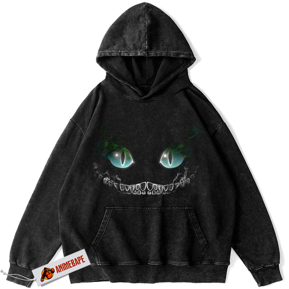 Cheshire Cat Vintage Hoodie, Animated Alice in Wonderland Hoodie