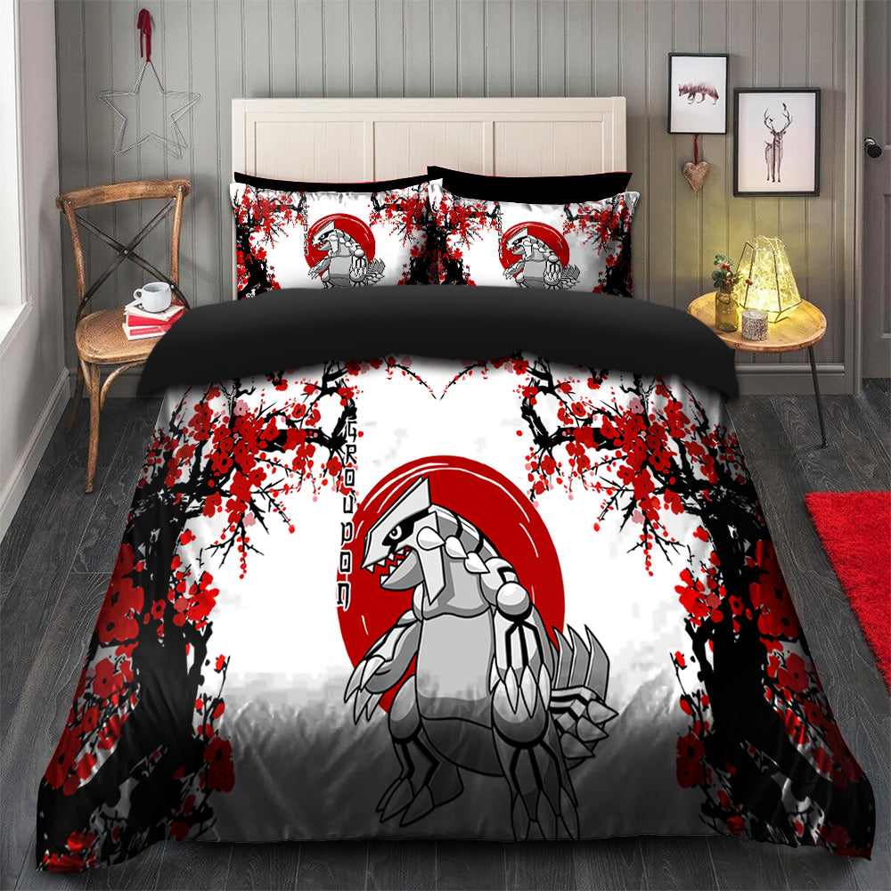 Groudon Bedding Set Duvet Cover with 2 Pillowcases Japan Style