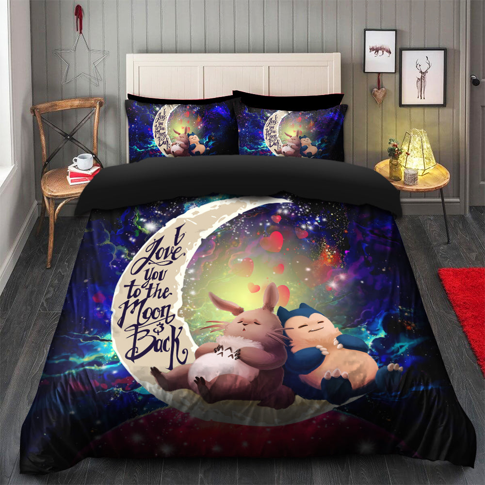 Totoro Ghibli Snorlax Pokemon Galaxy Duvet Cover Bedding Set and 2